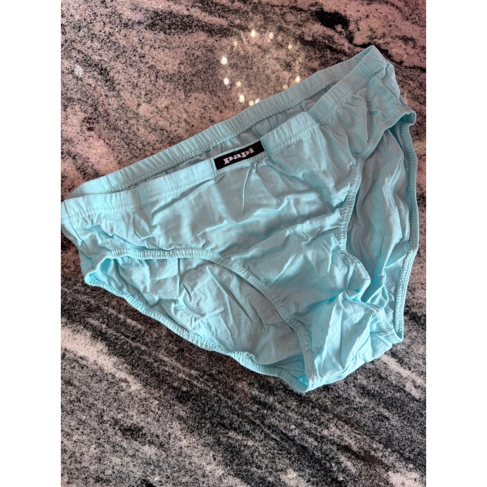 Papi Mens Cotton Briefs Light Blue Underwear XL RN 100138